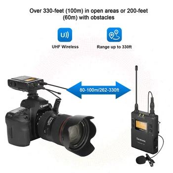 Saramonic UwMic9 Transliacijos UHF Kamera, Wireless Lavalier Microphone Sistemos Siųstuvai ir Imtuvai, naudojami VEIDRODINIAI fotoaparatai ir vaizdo Kameros