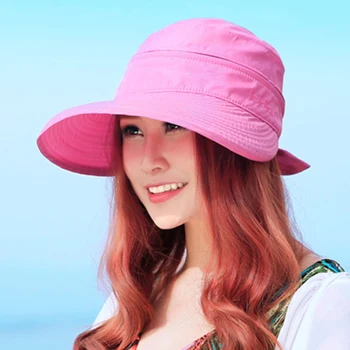 Saulės Skrybėlę Ponios Kelionės Skydeliai Kietas Paplūdimio Mados Korėjos Stiliaus Praktinių Bowknot Sulankstomas Bžūp Pėsčiųjų Vasaros Lauko