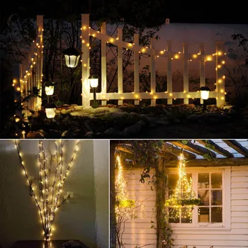 Saulės String LED Šviesos Lauko Pasakų Girliandą Su 8 Mirksėjimo Režimai Saulės Lempos 100/200leds Vandeniui Kalėdų Dekoracija Sode