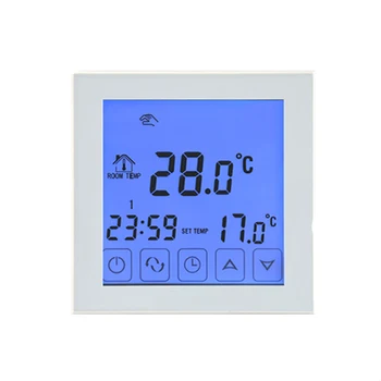 Savaitinis Programuojamas LCD Touch Sreen 16A Elektros Grindų Šildymo Termostatas Infraraudonųjų spindulių Šildytuvas Patalpos Temperatūros Reguliatorius