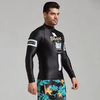 SBART UV Apsauga Rashguard Vyrams, ilgomis Rankovėmis maudymosi kostiumėlį Mens Plaukti Bėrimas Apsaugas Quick Dry Naršyti Vairavimo Marškinėliai Plaukimo Drabužiai
