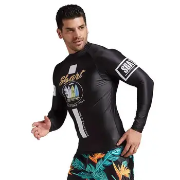 SBART UV Apsauga Rashguard Vyrams, ilgomis Rankovėmis maudymosi kostiumėlį Mens Plaukti Bėrimas Apsaugas Quick Dry Naršyti Vairavimo Marškinėliai Plaukimo Drabužiai