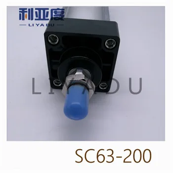 SC63*200 Strypas aliuminio lydinio standartinis cilindras SC63X200 pneumatiniai komponentai 63mm Pagimdė 200mm Eiga