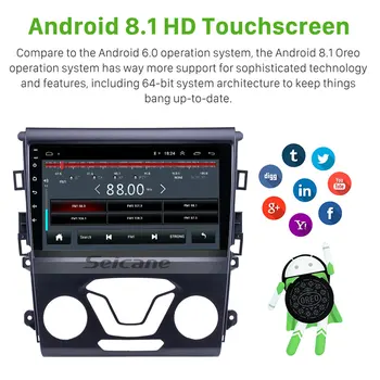 Seicane 2din Android 8.1 9 colių Ford Mondeo 2012-Metų Antrinėje rinkoje GPS Automobilių Garso 3G WiFi Radijo Imtuvas, Automobilių Multimedia player