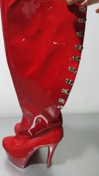 Seksualus ašigalio šokių klasikinis, suapvalinti tne nėriniai batai 6 colių platforma 15 cm aukštakulniai platformos knee-high batai