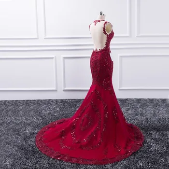 Seksualus Ilgą vakarinę Suknelę 2021 Vien O-Kaklo Promenadzie Suknelė Undinė Šalis Suknelės Raudona vestido de festa China Oficialų Chalatas de soiree