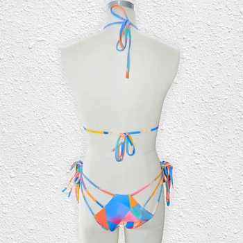 Seksualus Kelių spalvų tvarstis maudymosi Kostiumėliai Moterims, Micro Bikini Komplektas Push Up Paminkštintas Bikini Biquini maudymosi kostiumėlį Maillots de bain Maudymosi Kostiumas