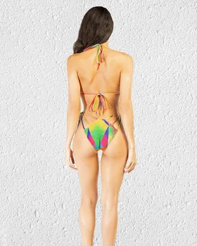 Seksualus Kelių spalvų tvarstis maudymosi Kostiumėliai Moterims, Micro Bikini Komplektas Push Up Paminkštintas Bikini Biquini maudymosi kostiumėlį Maillots de bain Maudymosi Kostiumas