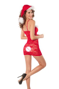 Seksualus Kostiumai, seksualus apatinis trikotažas moterims karšta raudona Kalėdų apatinis trikotažas + hat pižama nustatyti klubas žaisti šalies apatiniai karšto artimieji sleepwear
