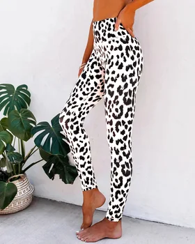 Seksualus Leopardas Spausdinti Jogos Kelnės Moterų Slim Antblauzdžiai Tampri, Fitneso Kelnės