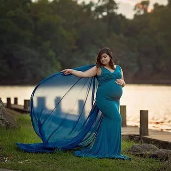 Seksualus Motinystės Nėštumo Suknelė Fotografijos Rekvizitai, Nėščios Moterys, Foto, Fotografijos Elegantiškas Šifono Suknelė