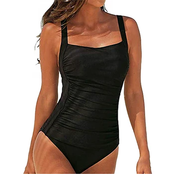 Seksualus Plius Dydis maudymosi Kostiumėliai Moterims 2020 vientisi maudymosi kostiumėlį Juodos spalvos Retro Plaukimo Dėvėti Maudymosi Kostiumai monokini maillot de bain femme