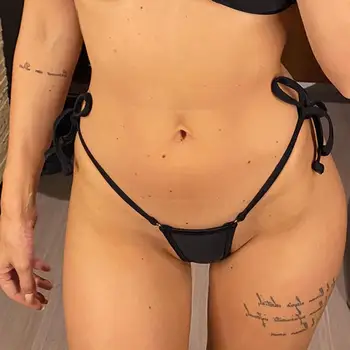 Seksualus String Kaklaraištis Extreme Mini Tiny Thong Micro Bikini Bottom Plaukti Trumpas Moterų Maudymosi Kostiumėliai, Moterų Bather Tanga Kelnaitės Apatiniai V100