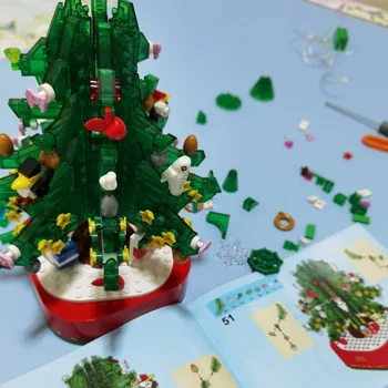 Sembo Blokuoti Kalėdų Eglutė Elnių Namas Modelis Nustato Statybinės Plytos Žaislas Santa Musice Dėžutės Naujųjų Metų Tilptų MiniFigures