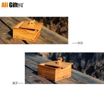 Senovinių Medinių 3D Mielas Gyvūnų Mediniai Laikymo Dėžutė Medinė Papuošalų Dėžutė Mažųjų Aikštėje Darbalaukio Laikymo Dėžutė Papuošalų Bylos Saugojimo Bylos