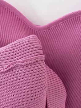 Senovinių moterų megzti rožinė tankų 2020 metų vasaros mados ponios elegantiškas bomba viršūnes streetwear moterų atsitiktinis viršūnes saldus mergaičių chic