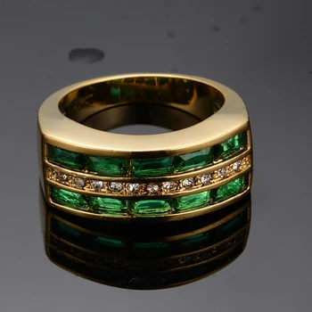 Senovinių Moterų Žalia Krištolo Akmens Papuošalai Žavesio Aukso Spalvos Vestuvių Žiedai, Moterų, Prabangos Geometrijos Cirkonis Vestuvinis Žiedas