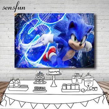 Sensfun Animacinių filmų Sonic Šalies Photo Šeimų Vaikams Gimtadienio Fotografijos Backdrops Foto Studija Reklama Vinilo Rekvizitai 7x5ft