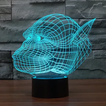 [Septynių Neon]Gorila, Šimpanzė Akrilo 7Colors Stalo Lempos 3D Lempos Naujovė Led Nakties Šviesos Millennium Falcon Šviesos