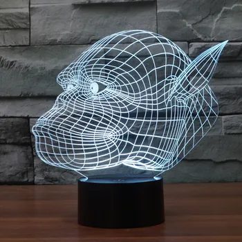 [Septynių Neon]Gorila, Šimpanzė Akrilo 7Colors Stalo Lempos 3D Lempos Naujovė Led Nakties Šviesos Millennium Falcon Šviesos