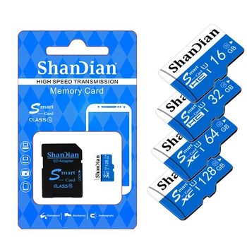 ShanDian Micro SD atminties kortelė 32GB class10 64GB 16GB 8GB TF kortelė Microsd Pen ratai 