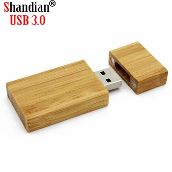 SHANDIAN USB 3.0 Medinių blokas, USB Flash Drive raudonas medienos pendrive 4GB 8GB 16GB 32GB 64GB U Disko dovana (1pcs Nemokamai logotipą)