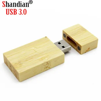 SHANDIAN USB 3.0 Medinių blokas, USB Flash Drive raudonas medienos pendrive 4GB 8GB 16GB 32GB 64GB U Disko dovana (1pcs Nemokamai logotipą)