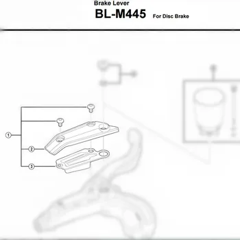 Shimano BL-M445 Stabdžių Svirties Dangtelis Rezervuaro Dangtelis, Kairėje / Dešinėje Rankoje, su varžtais, M445 Stabdžių Atgal Svirties Dangtelis Blokas su Varžtais