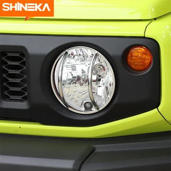 SHINEKA Lempų Gaubtai Už Suzuki Jimny JB74 2019+ Automobilių Priekinių Žibintų Apdailos Guard Raštas Padengti Reikmenys Suzuki Jimny