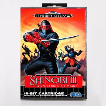 Shinobi III Grįžti Ninja Master NTSC Žaidimas Kasetė 16 bitų MD Žaidimo Kortelės Su Mažmeninės Langelyje Sega Mega Drive Genesis