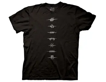 Shippuden Stabdžių Kaime Simboliai Adult T-Shirt Juoda 2XL
