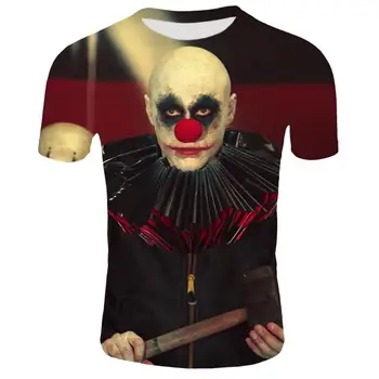 Siaubo Filmas Jis Klounas Marškinėlius Vyrų/Moterų Hip-Hop Streetwear Tee Kietas Drabužius Žmogus Viršūnes Joker 3D Print T shirt 2XS-4XL