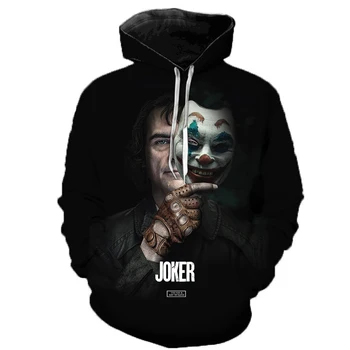 Siaubo Filmas Joker 3D Atspausdintas Hoodie Palaidinės JIS Klounas Mados Atsitiktinis Megztinis Vyrams, Moterims, Hip-Hop Streetwear Negabaritinių Hoodies