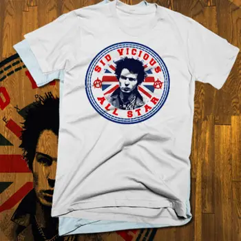 Sid Vicious T-shirt, Britų punk, roko muzikos, anarchija, mugshot, Sex Pistols naujas