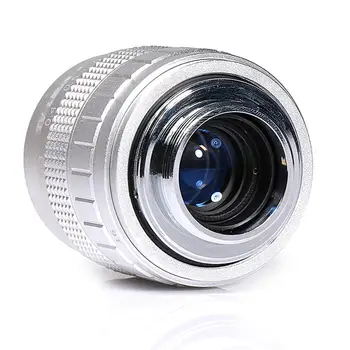 Sidabro Fujian 50mm F1.4 CCTV TELEVIZIJOS kameros objektyvas + C-EOSM + objektyvo gaubtą, Canon EF-M EOSM Mirroless Kamera M1/M3/M5