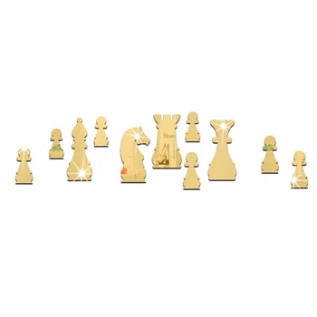Sienos Lipdukas 3D Veidrodžio Efektas Šachmatų Formos Fono Dekoracija Namuose Kambarį LBShipping