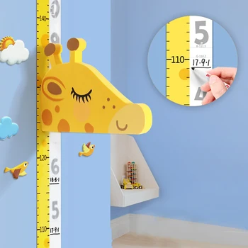 Sienos Lipdukas Universali Erdvė Taupymo Matavimo Mielas Kūdikis Vaikų Žirafa Galvos Dekoratyvinis Aukštis Valdovas Praktinių 3D Kilnojamasis