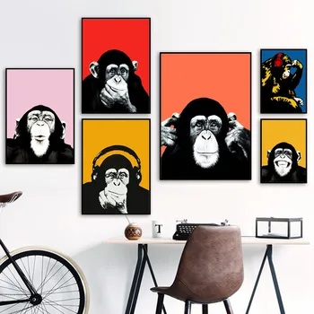 Sienos Meno Tapybos Drobės Populiarus Ausines Orangutan Foto Šiaurės Plakatai Ir Spausdina Sienos Nuotraukas Kambarį Dekoro Salonas