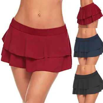 Sijonas Moterų trumpas sijonas Seksualus Mažas Juosmens vientisos Spalvos Sijonas Klostuotas Susiėmę Mini Sijonas Vasarą Klubo Mergina Šalies Sijonas Moterų юбка