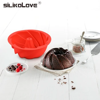 SILIKOLOVE Mini Spiralės Formos Maisto kokybės Silikono Tortas Pelėsių Pan 3d Rievėtą Tortas Liejimo Formos Duona, Duonos Kepimo Įrankių Bakeware