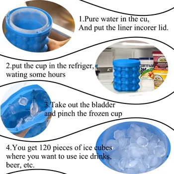 Silikono Ice Cube Maker Kibirą Vyno Ledo Aušintuvas Alaus Kabineto Erdvę Taupymo Virtuvės Įrankiai Gerti Viskį Įšaldyti 120 Grotelių