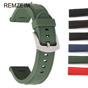 Silikono Watchband 18mm 20mm 22mm 24mm Žalia Mėlyna Sporto Strap Quick Release Gumos Pakeitimas Vyrai Moterys Išmaniųjų Laikrodžių Apyrankės