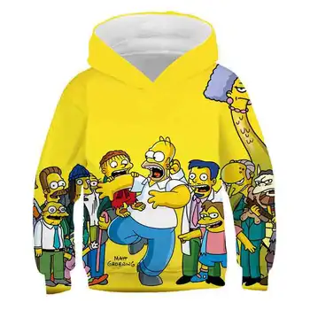 Simpson šeimos hoodie hip-hop ilgomis rankovėmis hoodie, berniukai ir mergaitės, laisvalaikio sportas įdomus hoodie vaikai patenka harajuku palaidinukė viršūnės