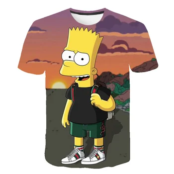 Simpsonai Homeras 3d Print T Shirt Bart Simpson House Drabužių Homer Simpsons Palaidinukė Kostiumas berniukams/mergina Simpson Šeimos Marškinius