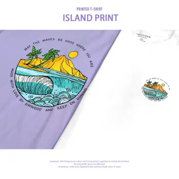 SIMWOOD 2020 metų vasaros, nauja, t-shirt vyrai sala spausdinti atostogų viršūnes mados medvilnės priežastinis marškinėlius plonas kvėpuojantis plius dydžio trišakius