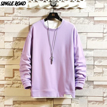SingleRoad Mens Palaidinukė Vyrų 2020 M. Rudenį, Atsitiktinis, Kietas Negabaritinių Harajuku Japonijos Streetwear Palaidinės Violetinė Vyrų Hoodie