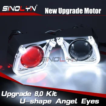 Sinolyn priekinis žibintas Lęšiai LED Angel Eyes Bi-xenon Projektorius 2.5 HID H1 LED Objektyvas, H4, H7 9005 9006 Automobilių Žibintai, Aksesuarai, Tiuningas, 