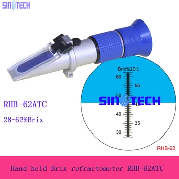 Sinotech Refraktometru 28-62% Brix testeris Oh refractar metro Oh brekker metrų refraktometer RHB-62ATC