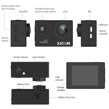 SJCAM SJ4000 ORO 4K 30 FPS Veiksmų Kamera Full HD Allwinner 4K WIFI 2.0