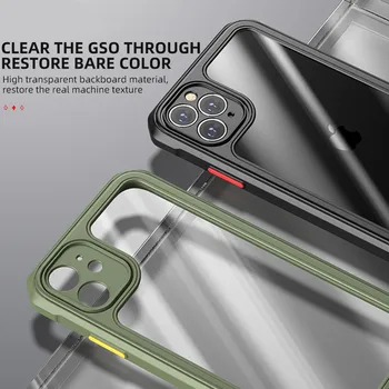 Skaidrus Atveju iPhone 12 Pro Max 11 SE 2020 7 8 Plus X XS XR atsparus smūgiams oro Pagalvė Telefoną Coque Fotoaparato Objektyvo Dangtelį Fundas